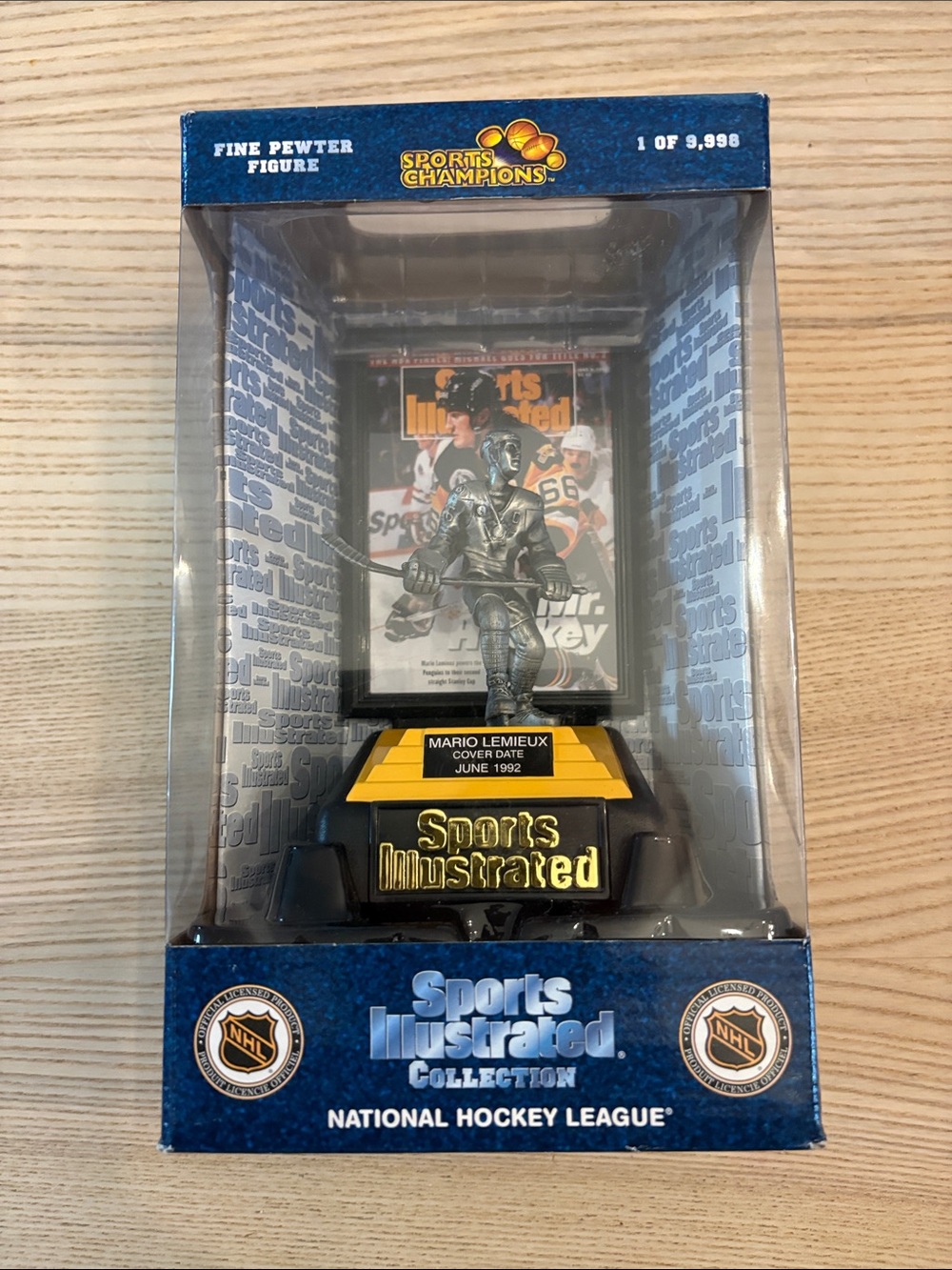 NHL Sports Illustrated Pewter Hockey Figure with Yellow Accents
